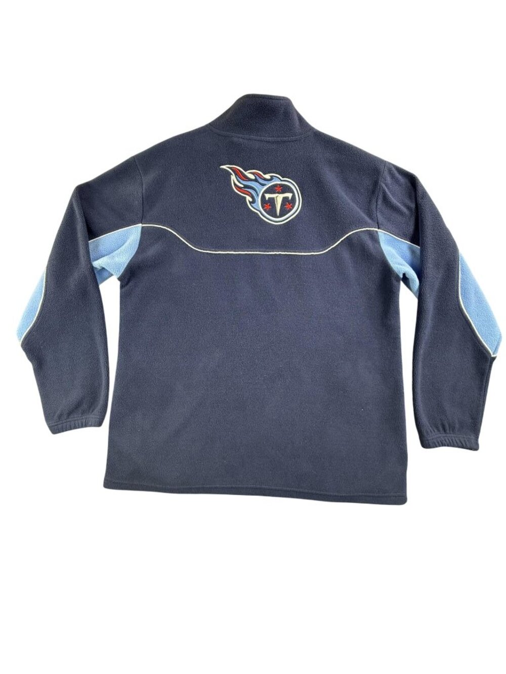 Tennessee Titans Jacket Mens Medium Blue NFL Football Reebok 1/4 Zip Fleece